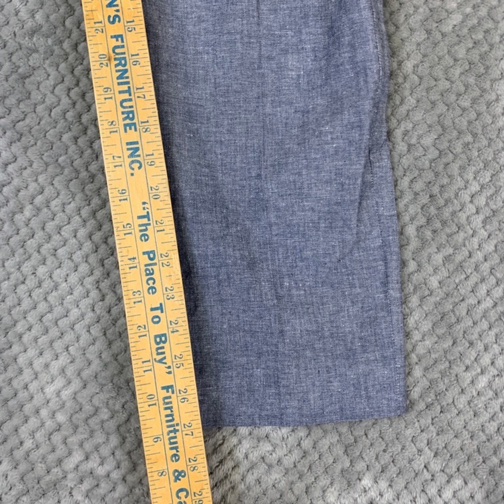 J.Crew Ludlow Slim Pant Men 32x30 (Hemmed to 27) Blue Cotton Linen Somelos H4161 - Picture 5 of 11